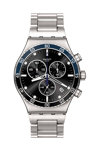 SWATCH Dark Blue Irony Chronograph Silver Stainless Steel Bracelet