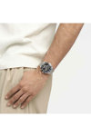 SWATCH Dark Blue Irony Chronograph Silver Stainless Steel Bracelet