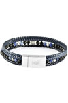 U.S.POLO Brandon Stainless Steel and Leather Bracelet