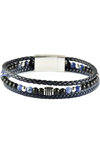 U.S.POLO Brandon Stainless Steel and Leather Bracelet