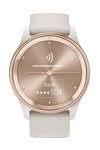 GARMIN Vivomove Trend Peach Gold Bezel with White Cream Case and Silicone Band