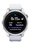 GARMIN Epix Pro Silver with Whitestone Silicone Band