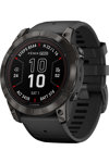 GARMIN Fenix 7X Pro Sapphire Solar Titanium Carbon Gray DLC with Black Silicone Band