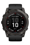 GARMIN Fenix 7X Pro Sapphire Solar Titanium Carbon Gray DLC with Black Silicone Band