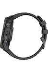 GARMIN Fenix 7X Pro Sapphire Solar Titanium Carbon Gray DLC with Black Silicone Band