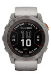 GARMIN Fenix 7X Pro Sapphire Solar Titanium with Fog Gray and Ember Orange Silicone Band