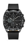 KENNETH COLE Modern Dress Chronograph Black Leather Strap