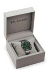 TRUSSARDI Metropolitan Dual Time Black Metallic Bracelet