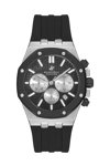 BEVERLY HILLS POLO CLUB Dual Time Black Rubber Strap