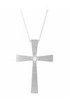 14ct White Gold Cross with Zircons by FaCaDoro