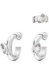 SWAROVSKI White Dextera hoop earrings with ear cuff set (pear cut)