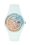 SWATCH Fleetingly Iceblue White Silicone Strap