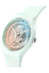 SWATCH Fleetingly Iceblue White Silicone Strap