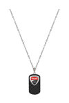 DUCATI CORSE Scudetto Stainless Steel and Carbon Fiber Necklace