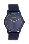 OOZOO Timepieces Blue Leather Strap