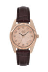 VISETTI City Link Crystals Brown Leather Strap