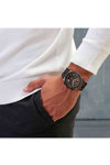 CERRUTI Molveno Dual Time Black Silicone Strap