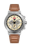 DUCATI CORSE Campione Dual Time Brown Leather Strap