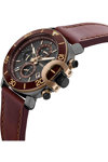 CERRUTI Positano Chronograph Bordeaux Leather Strap