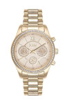 JCOU Valerie Crystals Chronograph Gold Stainless Steel Bracelet