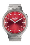 SWATCH Big Bold Irony Scarlet Shimmer Silver Stainless Steel Bracelet