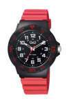 Q&Q Watch Red Plastic Strap