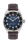 SWISS MILITARY HANOWA Greyhound Brown Leather Strap