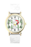 TIMEX Peanuts x Weekender White Leather Strap