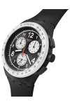 SWATCH Nothing Basic About Black Chronograph Black Silicone Strap