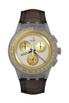 SWATCH Golden Radiance Chronograph Brown Leather Strap