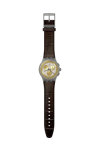 SWATCH Golden Radiance Chronograph Brown Leather Strap