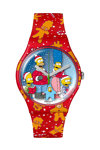 SWATCH Simpsons Wondrous Winter Wonderland Multicolor Silicone Strap