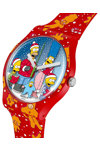 SWATCH Simpsons Wondrous Winter Wonderland Multicolor Silicone Strap