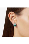 CHIARA FERRAGNI Emerald Rhodium Plated Earrings with Zircons