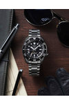 SEIKO Prospex Dark Depths Automatic Dual Time GMT Silver Stainless Steel Bracelet