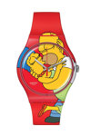 SWATCH Valentine's Day Simpsons Sweet Embrace Red Silicone Strap