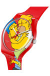 SWATCH Valentine's Day Simpsons Sweet Embrace Red Silicone Strap