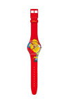 SWATCH Valentine's Day Simpsons Sweet Embrace Red Silicone Strap