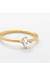 ESPRIT Belle Rose Gold Plated Sterling Silver Ring with Zircons (Νο 54)
