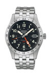 SEIKO 5 Sports Field Deploy Automatic Dual Time GMT Silver Stainless Steel Bracelet