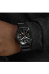 SEIKO 5 Sports Field Deception Automatic Dual Time GMT Black Leather Strap