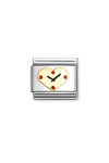 Σύνδεσμος (Link) NOMINATION Heart Clock από ανοξείδωτο ατσάλι με χρυσό 18Κ και σμάλτο