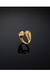 CHIARA FERRAGNI Bold Gold-plated Ring with Zircons (Νo 16)