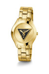 GUESS Tri Plaque Gold Stainless Steel Bracelet