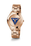 GUESS Tri Plaque Rose Gold Stainless Steel Bracelet