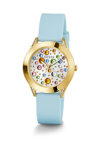 GUESS Mini Wonderlust Crystals Light Blue Rubber Strap