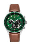 PIERRE LANNIER Cronos Chronograph Brown Leather Strap