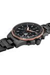 PIERRE LANNIER Cronos Chronograph Black Stainless Steel Bracelet