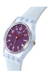 SWATCH Essentials Powder Plum Light Blue Silicone Strap