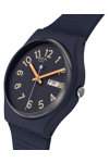 SWATCH Essentials Trendy Lines At Night Blue Silicone Strap